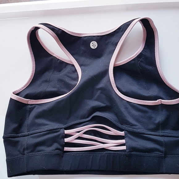 Black Torrid Active Bra with Pink Trim - Picture 2 of 2